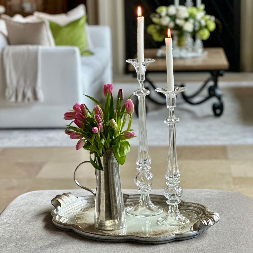 Alberto Glass Candlesticks Set - Mouth Blown Romanian Glassware