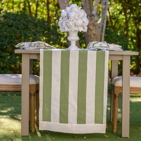 Portofino Bold Stripe Linen Table Runner
