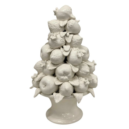 White ceramic fruit topiary decor piece