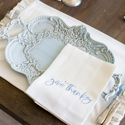 Arte Italica Finezza blue Baroque tray – Italian ceramic serving platter with ornate lace design