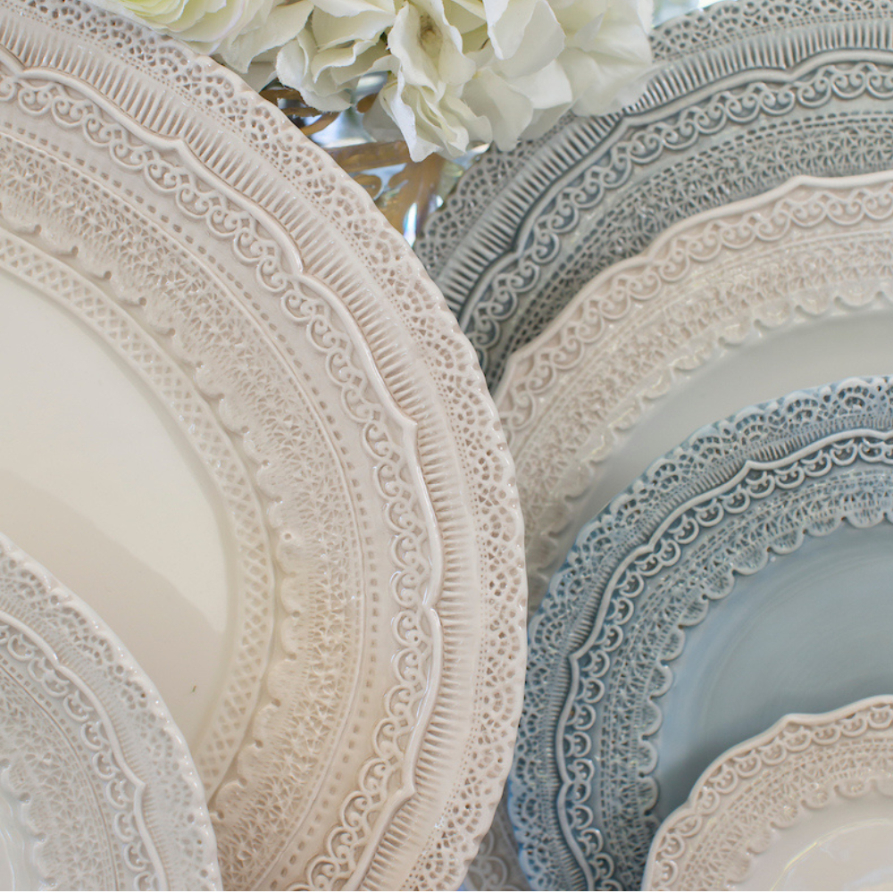 Arte Italica Finezza blue dinner plate collage– handcrafted Italian ceramic dinnerware for everyday elegance