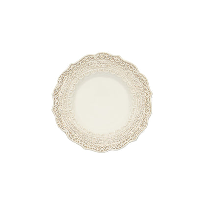 Arte Italica Finezza cream bread plate – handcrafted Italian tableware with lace detailing