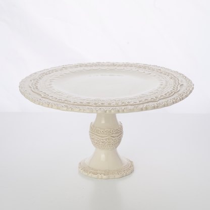Arte Italica Finezza cream cake stands – Italian-crafted ceramic for cakes or buffet, 2 sizes