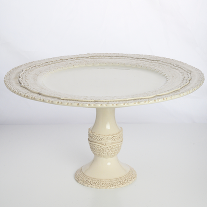 Arte Italica Finezza cream cake stands – Italian-crafted ceramic for cakes or buffet, 2 sizes