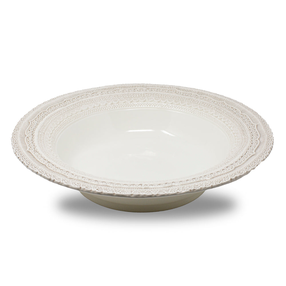 Arte Italica Finezza cream large serving bowl – handcrafted Italian ceramic for entertaining and family gatherings