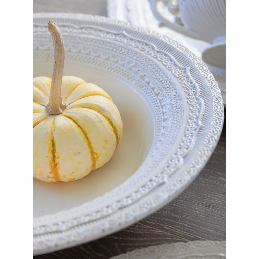 Arte Italica Finezza cream large serving bowl – handcrafted Italian ceramic for entertaining and family gatherings