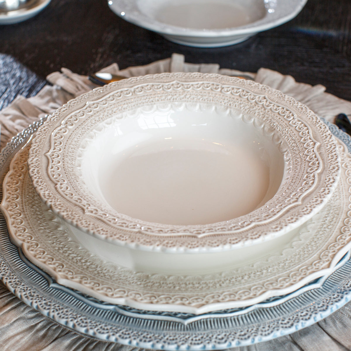 Arte Italica Finezza cream pasta bowl – Italian-crafted ceramic for pasta or salad serving