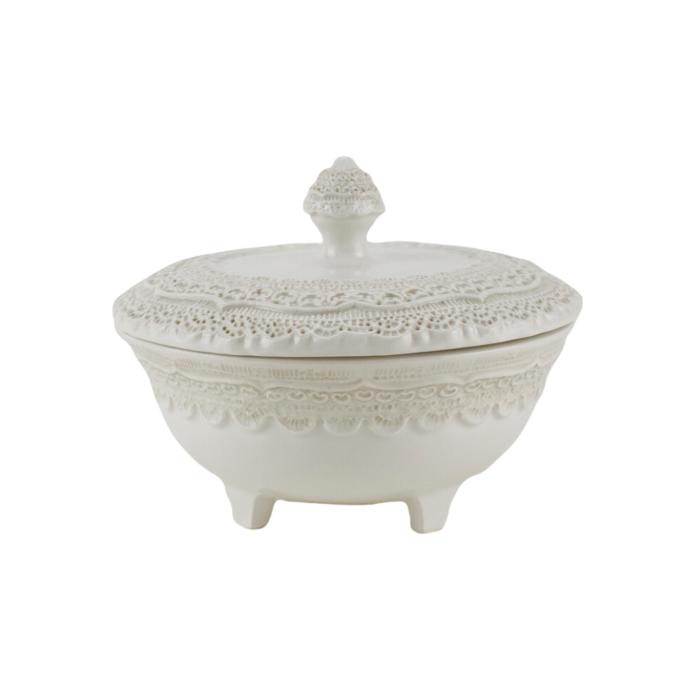 Arte Italica Finezza cream petite covered dish – Italian-crafted ceramic for buffet or treats