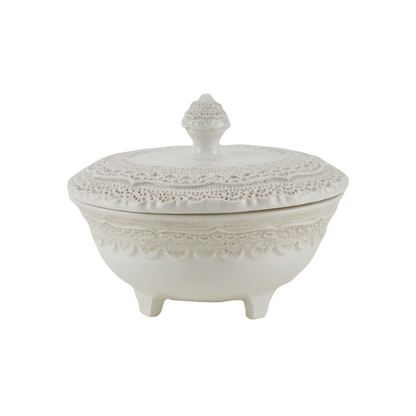 Arte Italica Finezza cream petite covered dish – Italian-crafted ceramic for buffet or treats