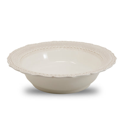 Arte Italica Finezza cream salad bowl – handcrafted Italian ceramic for entertaining and family gatherings