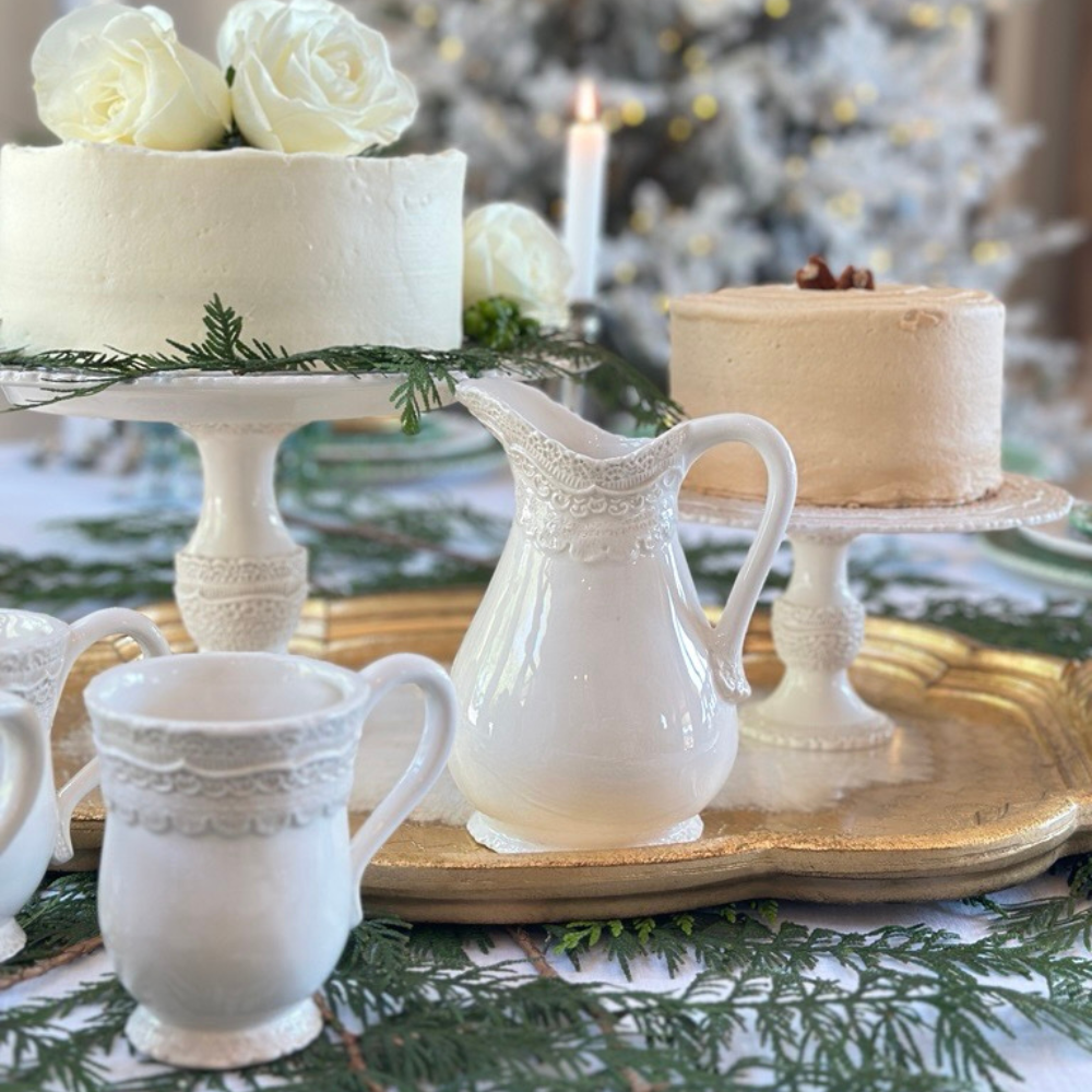 Arte Italica Finezza cream small pitcher – handcrafted Italian ceramic for entertaining and family gatherings