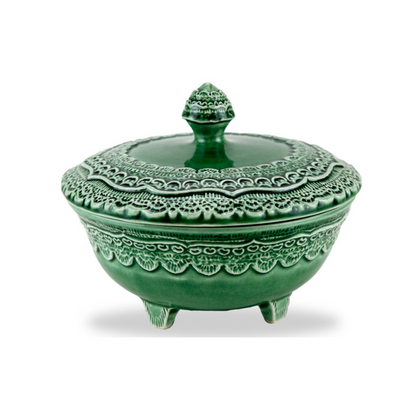 Arte Italica Finezza gree petite covered dish – Italian-crafted ceramic for buffet or treats