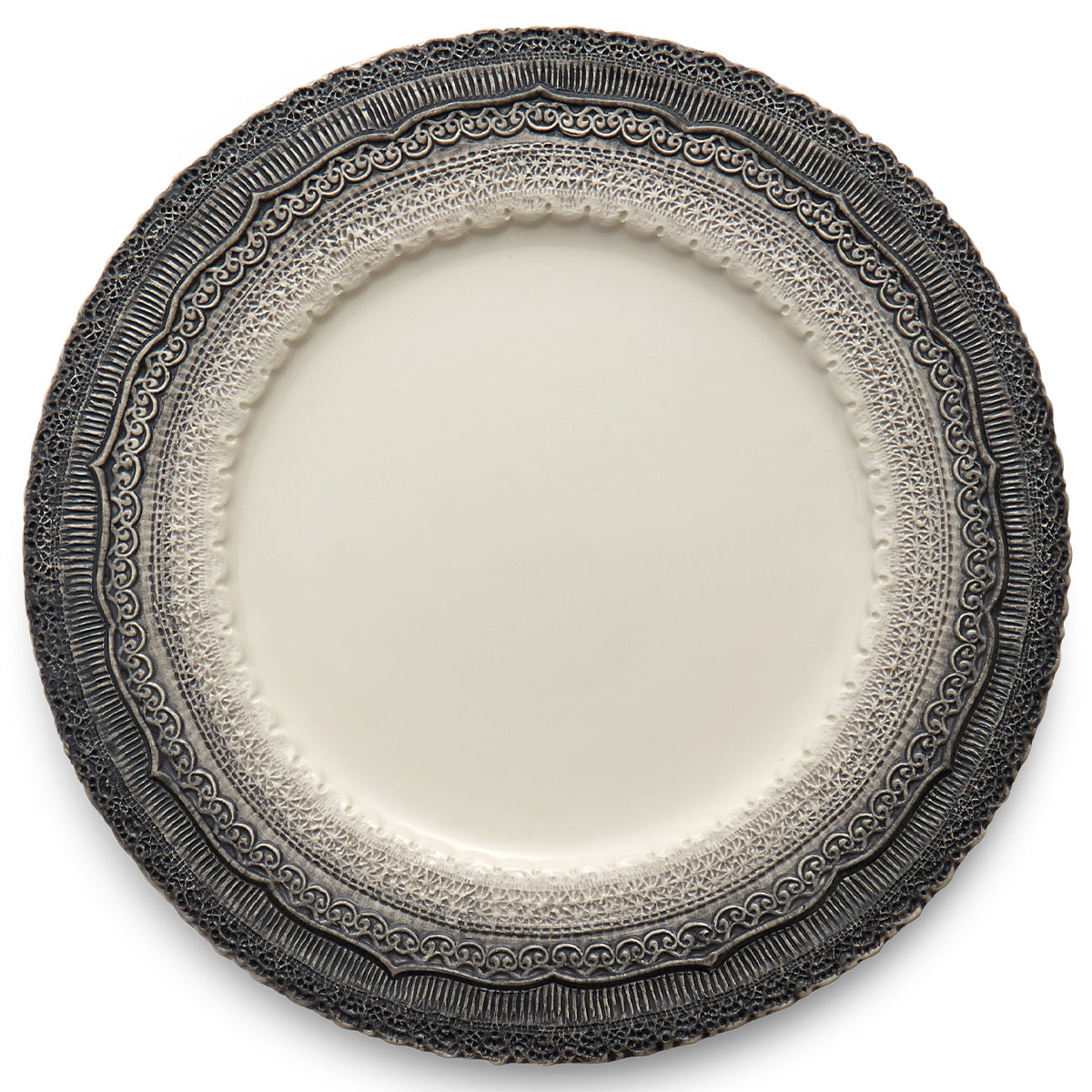 Arte Italica Finezza grey ceramic charger plate – elegant Italian dinnerware for timeless table settings