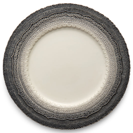 Arte Italica Finezza grey ceramic charger plate – elegant Italian dinnerware for timeless table settings