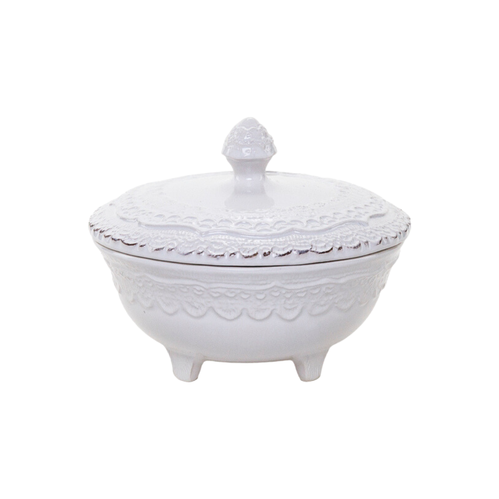 Arte Italica Finezza white petite covered dish – Italian-crafted ceramic for buffet or treats