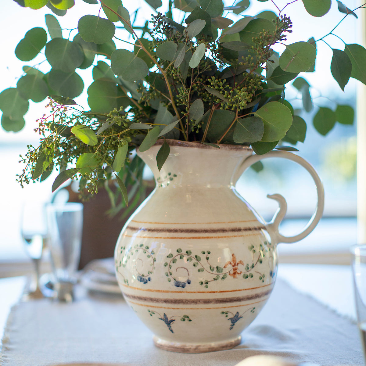 Arte Italica large Italian ceramic Medici pitcher