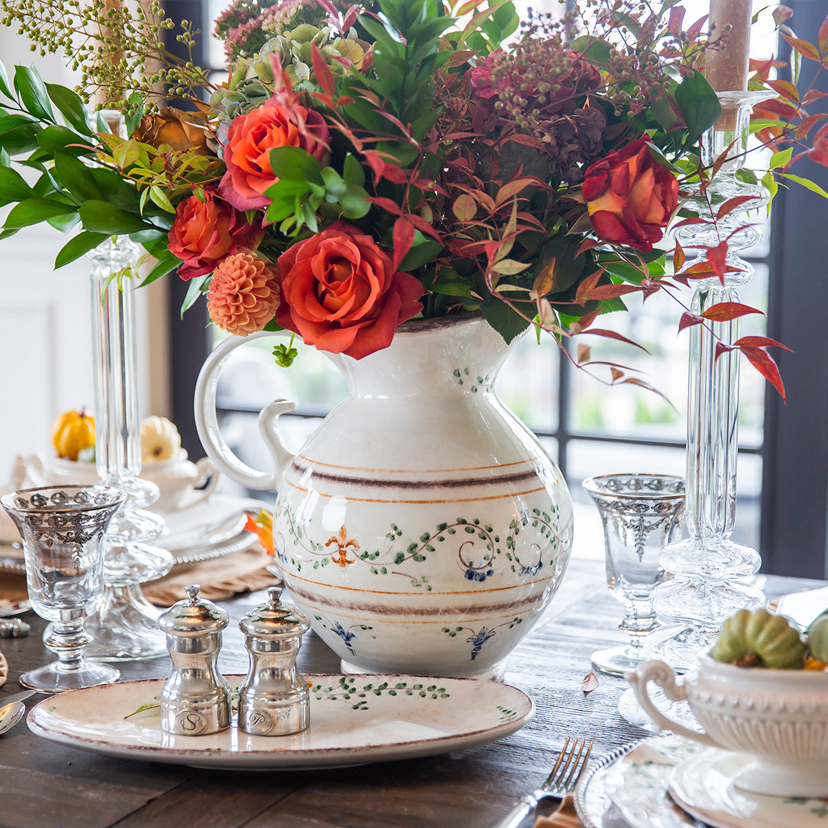 Arte Italica large Italian ceramic Medici pitcher