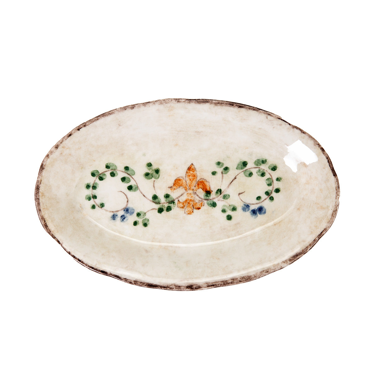 Arte Italica small Italian ceramic Medici oval dish