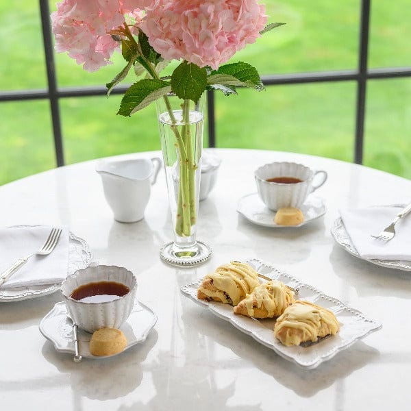 arte-italica-bella-bianca-tea-cup-stoneware service on marble table