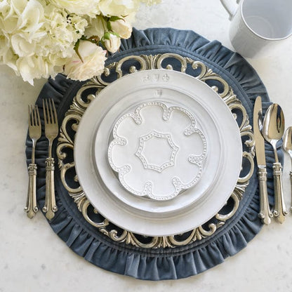 Bella Bianca Beaded Lace Bread/Canape Plate