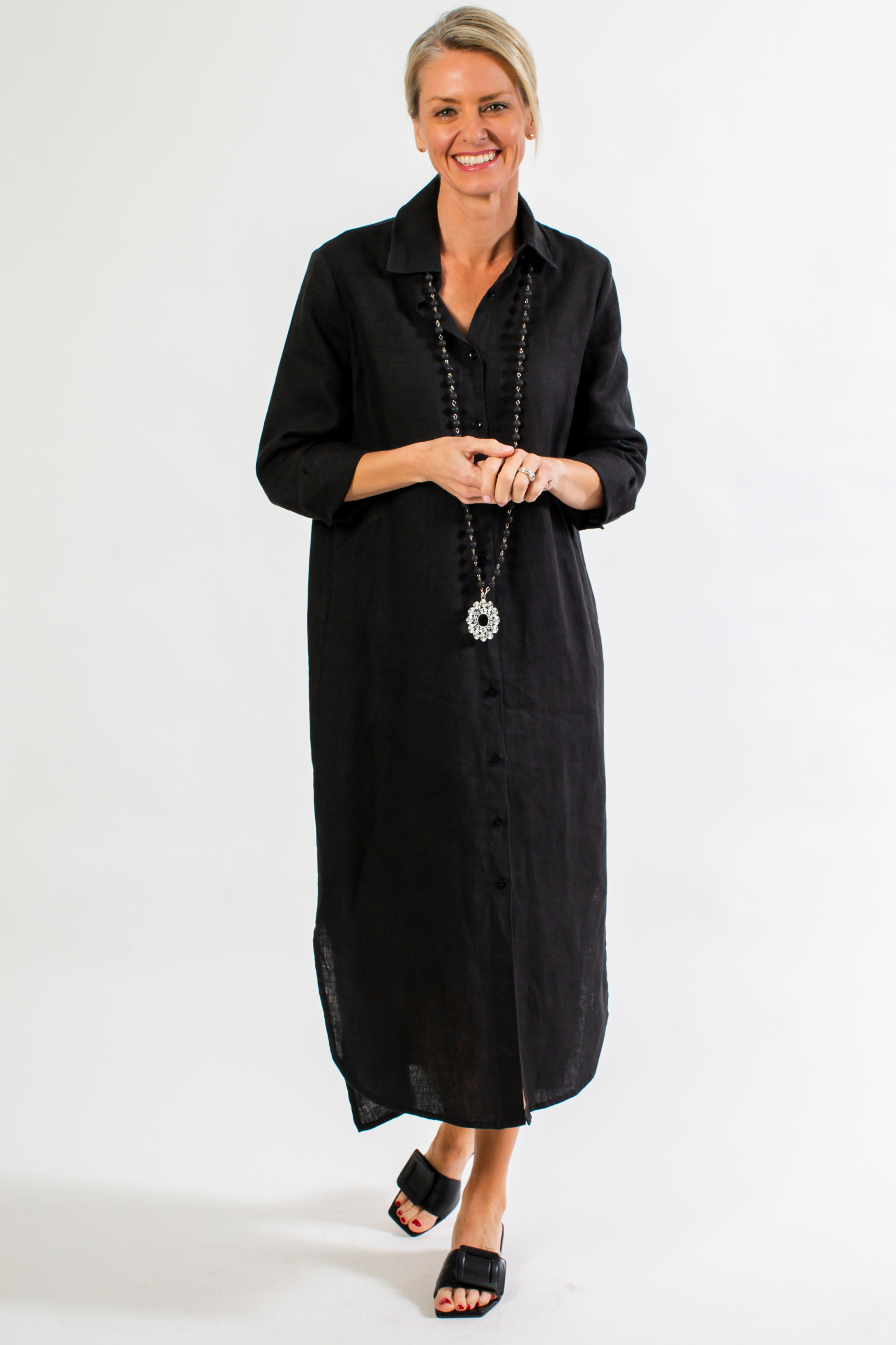 Rachel Summer Weight Linen Shirt Dress - Sale XSmall Rachel Summer Weight Linen Shirt Dress - Sale – Arte Italica