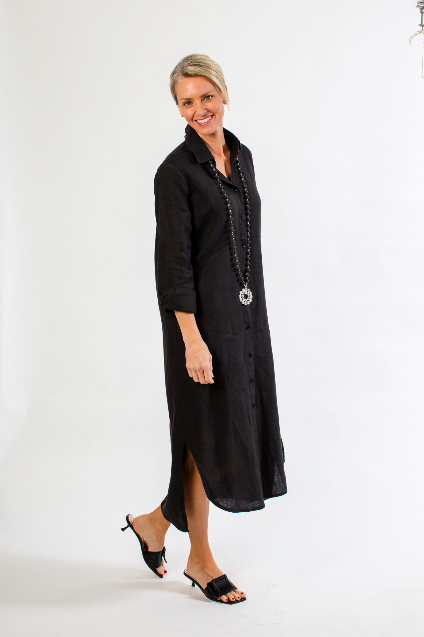 Rachel Summer Weight Linen Shirt Dress - Sale