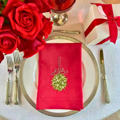 Mistletoe Ball Tri-Fold Napkin