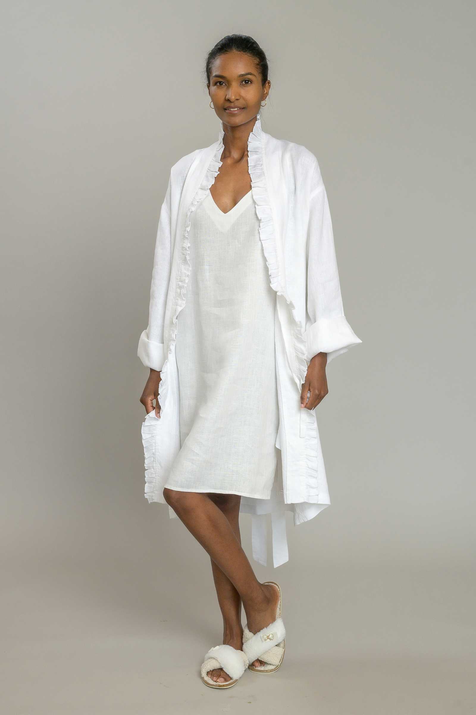 Celine Linen & Viscose Nightie | V-Neck | XS-XXL | Arte Italica Celine Linen & Viscose Nightie | V-Neck | XS-XXL | Arte Italica