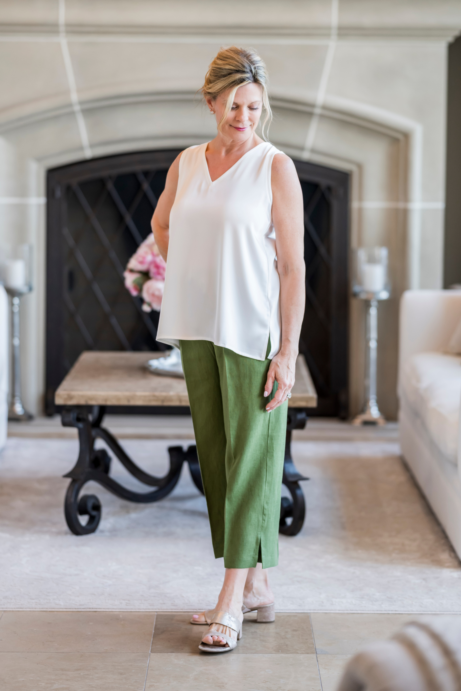 Classic Linen Capri Pants | Wide-Leg Drawstring | Crown Linen Classic Linen Capri Pants | Wide-Leg Drawstring | Crown Linen