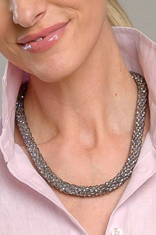 Crystal Beaded Rope Necklace - SALE