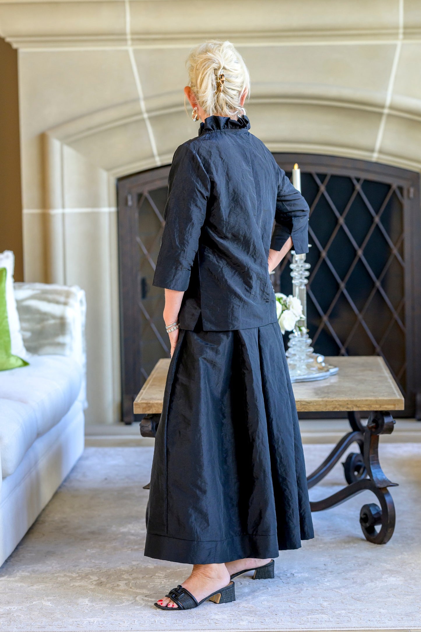 Darcy Black Taffeta Top - New