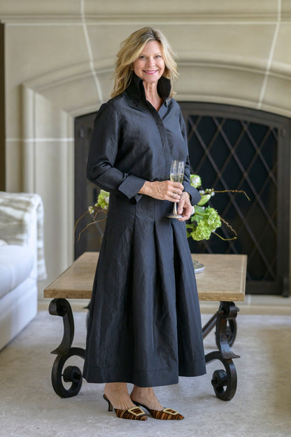 Candace Black Taffeta Blouse - New