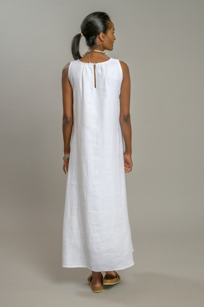 crown linen designs dress Phoebe Tiered Linen Dress | Romantic Layered Duster in White