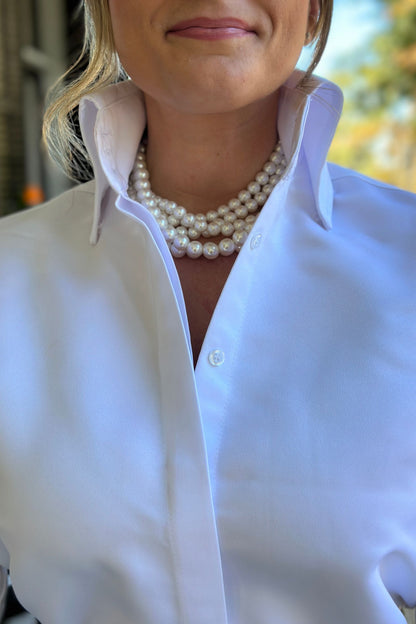 Candace Snow White Taffeta Blouse - New