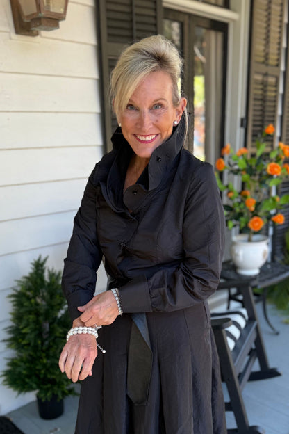 Pippa Black Taffeta Blouse - New