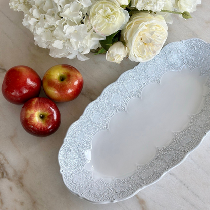 Merletto White Large Oval Bowl