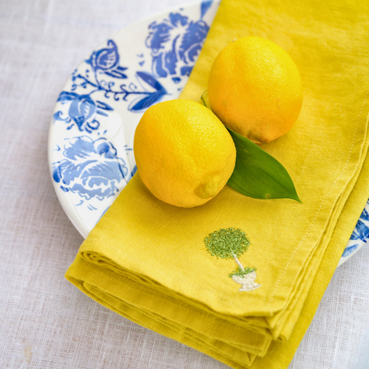 Herb Topiary Linen Napkin Set