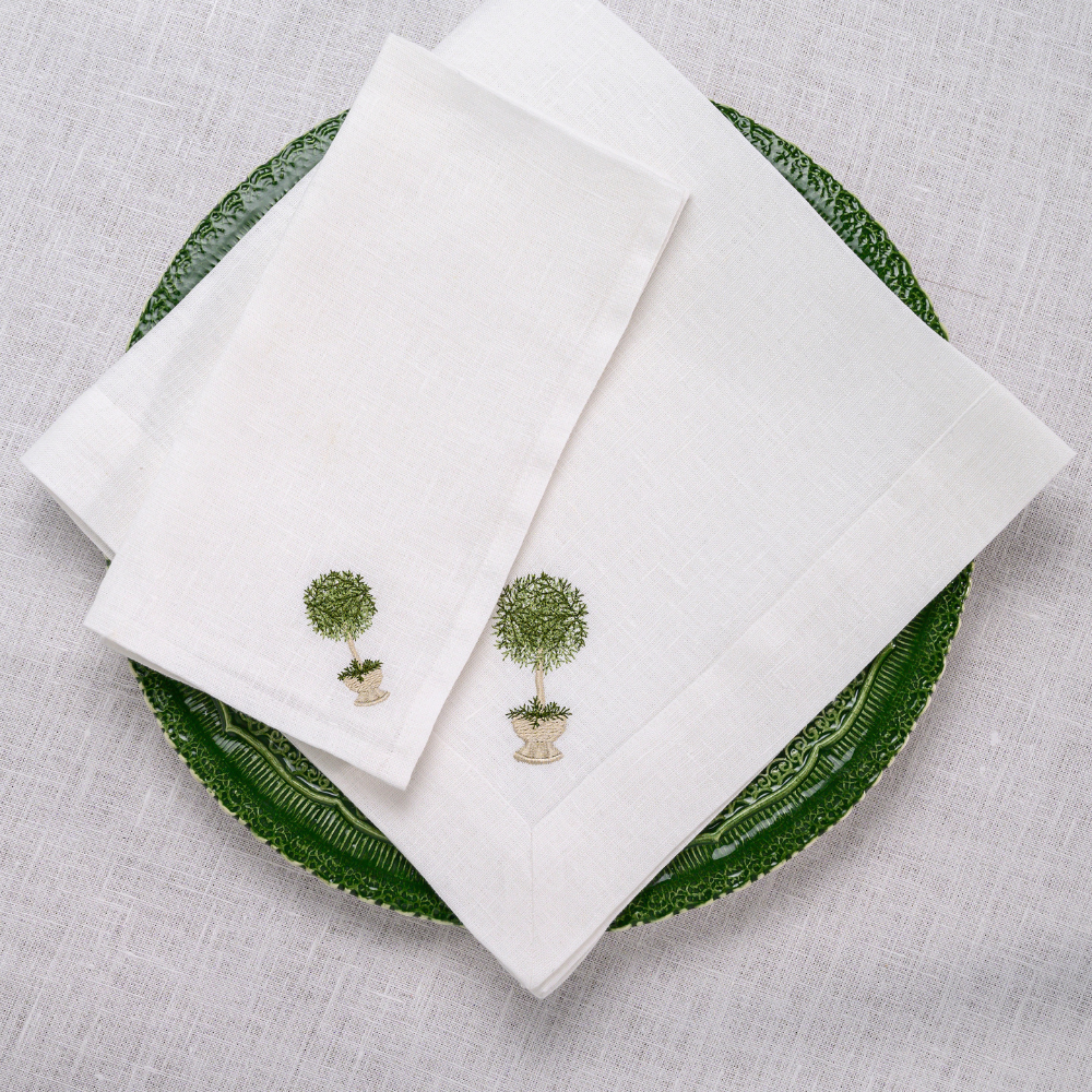 Herb Topiary Linen Napkin Set