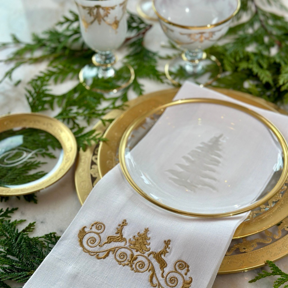 Gold Tree Plate Vetro Gold Etched Tree Plate – Arte Italica