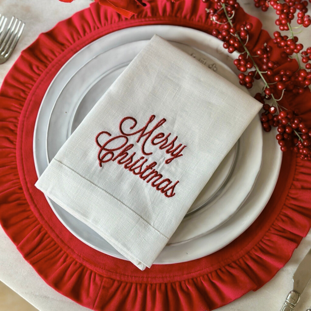Merry Christmas Tri-Fold Napkin