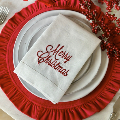 Merry Christmas Tri-Fold Napkin
