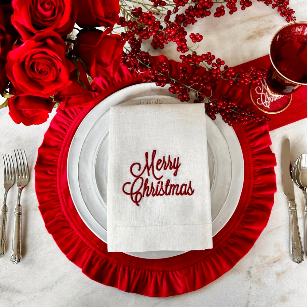 Merry Christmas Tri-Fold Napkin