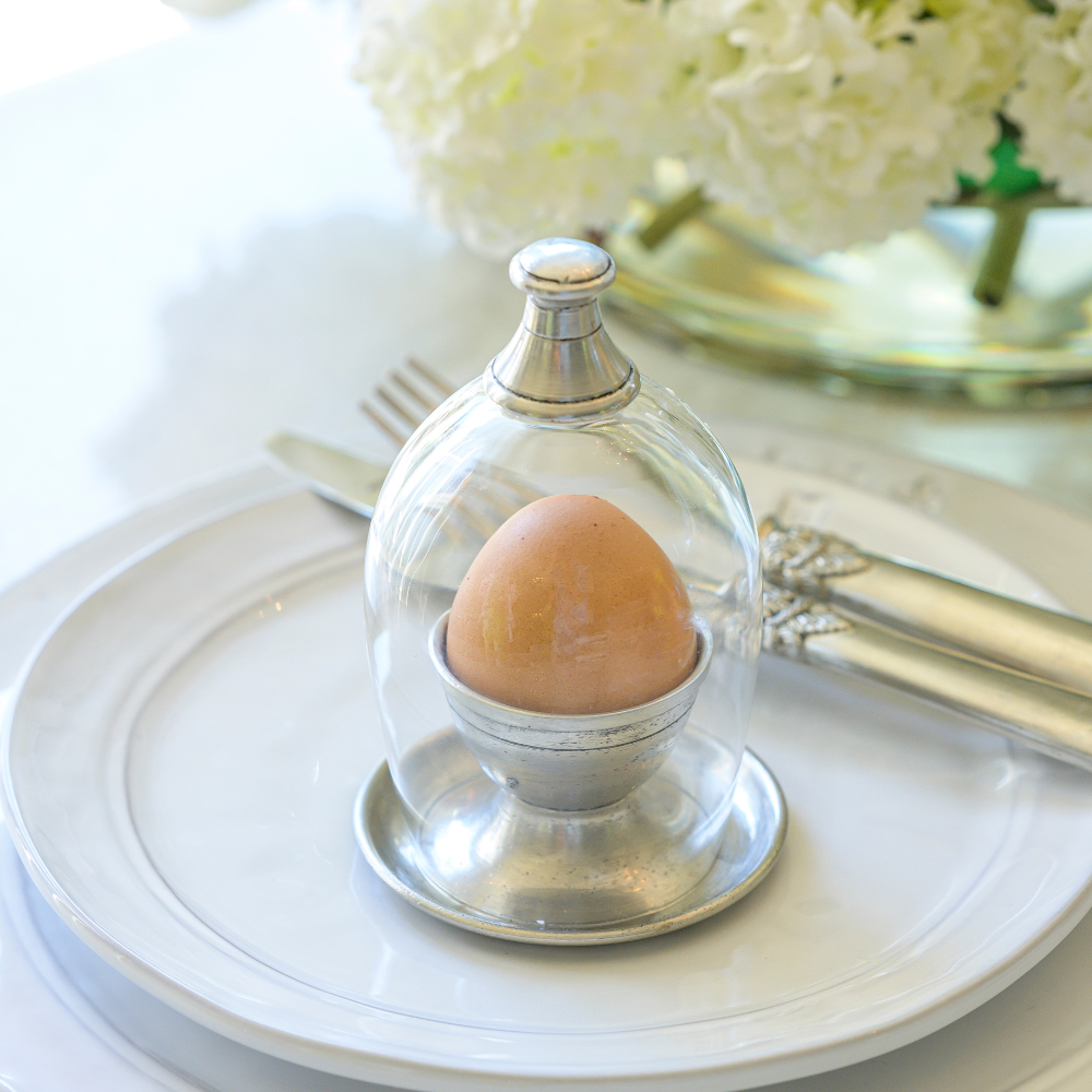 Egg Cup with Glass Cloche