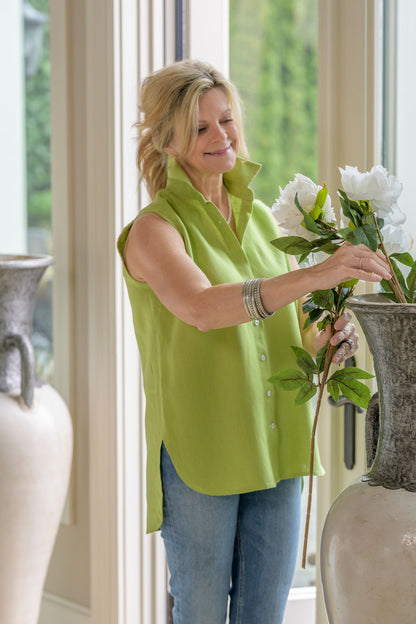 Caroline Sleeveless Linen Tank