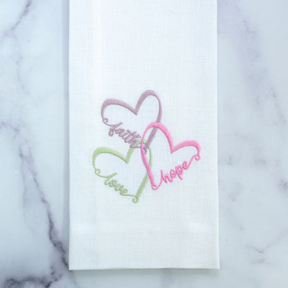 Heart Trio Linen Towel - New