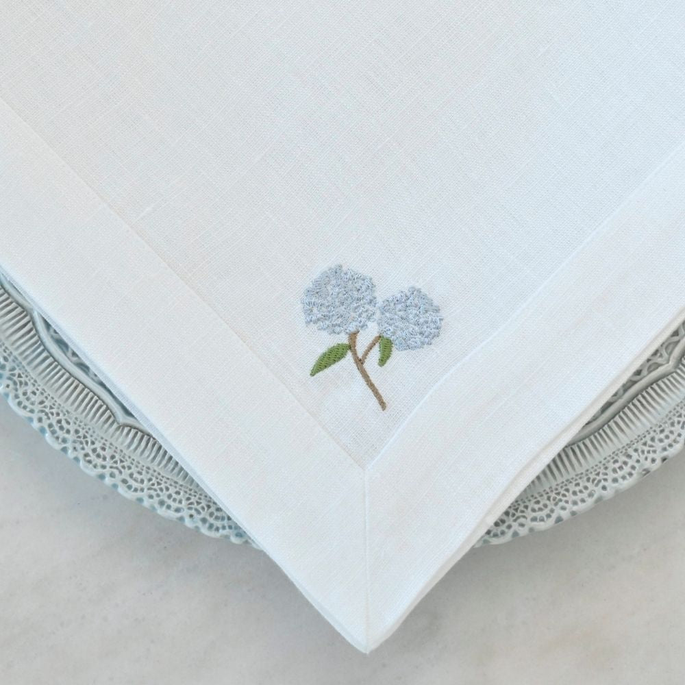 Blue Hydrangea Large Linen Napkin - NEW