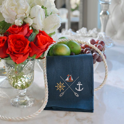 Nautical Crest Linen Towel - New