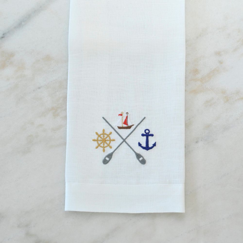 Nautical Crest Linen Towel - New
