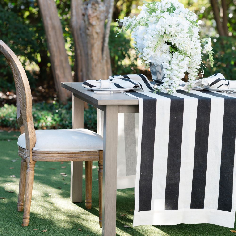 Portofino Bold Stripe Linen Table Runner