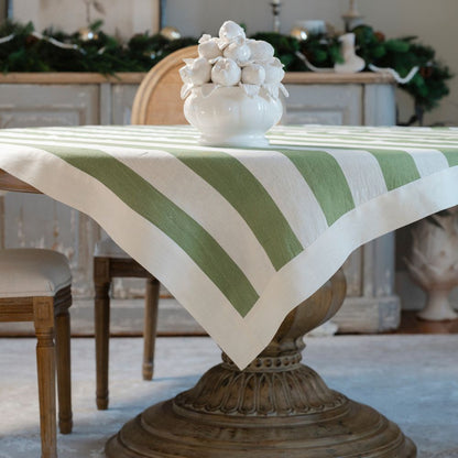 Portofino Bold Stripe Linen Table Square